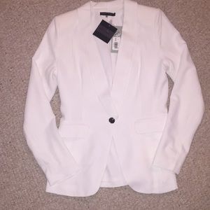 Women's white blazer one button closure